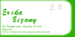 erika bizony business card